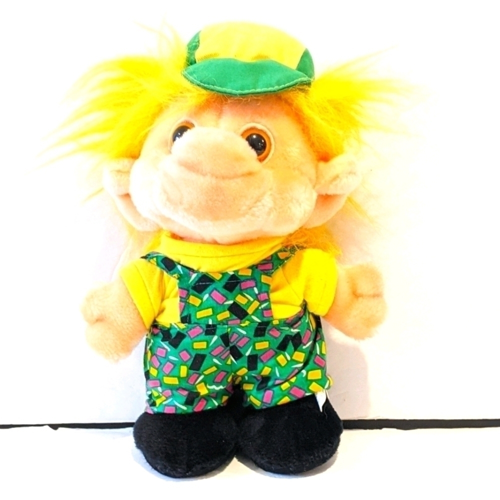 2/$20 Vintage Trolio Trolls Plush Doll 1992 Green Yellow 90's